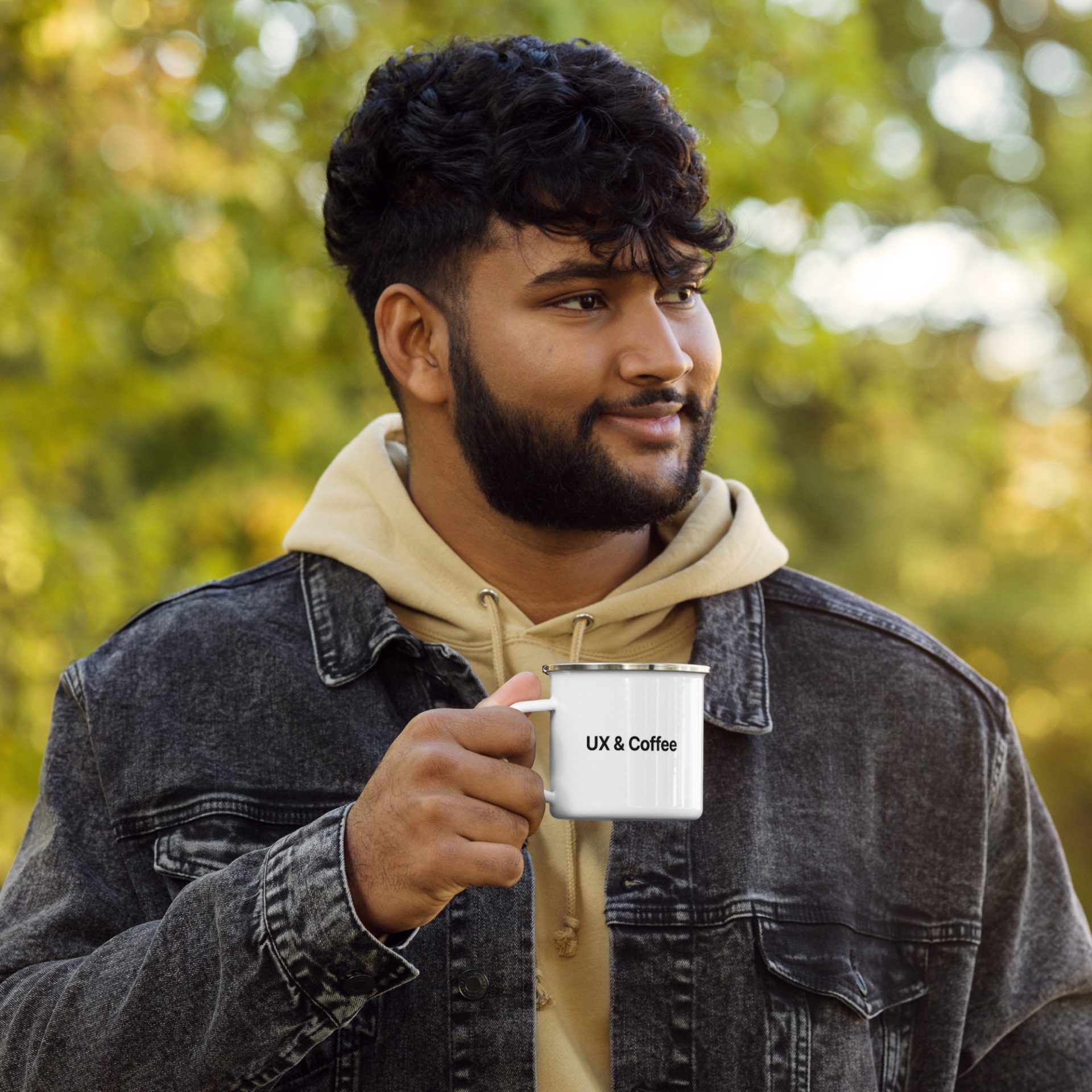 enamel-mug-white-12oz-left-63573ae86d233.jpg camping man holding white enamel ux and coffee mug